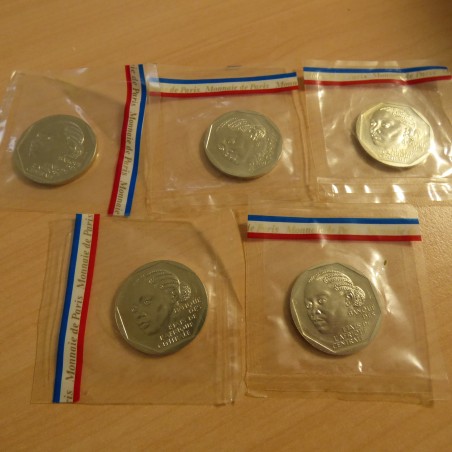 5 coins BEAC 500 francs 1985 ESSAI Nickel in original seals (C+G+C+RCA+T)