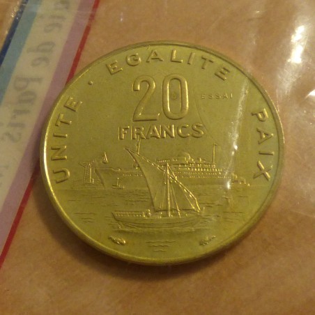 Djibouti 20 francs 1977 Essai in original seal