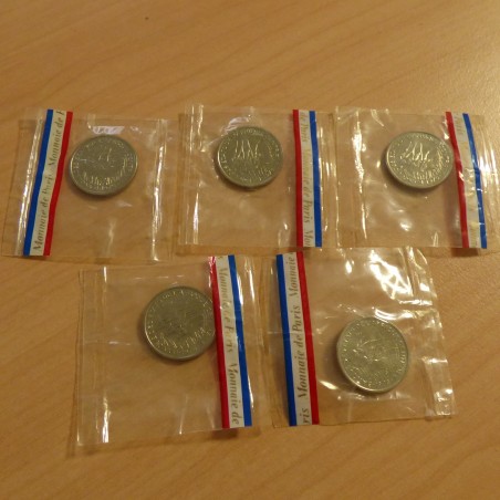5 coins BEAC 50 francs 1976 ESSAI Nickel in original seals (A+B+C+D+E)