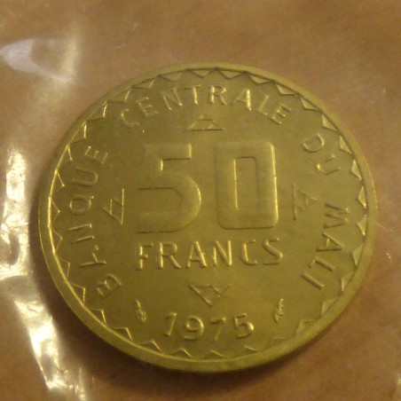 Mali 50 francs 1975 Essai in original seal
