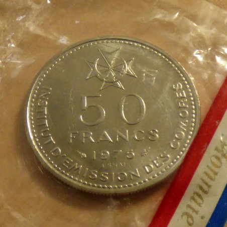 Comores 50 francs 1975 Essai in original seal
