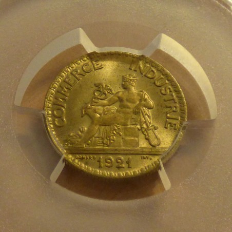 France 50 centimes 1921 Chambre de Commerce MS65 Cuproaluminium 2g