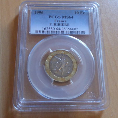 France 10 francs 1996 Génie Bastille MS64 bi-metallic 6.5g FSTGL+