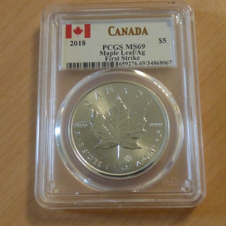 Canada Maple Leaf 2018 MS69 silver 99.99% 1 oz