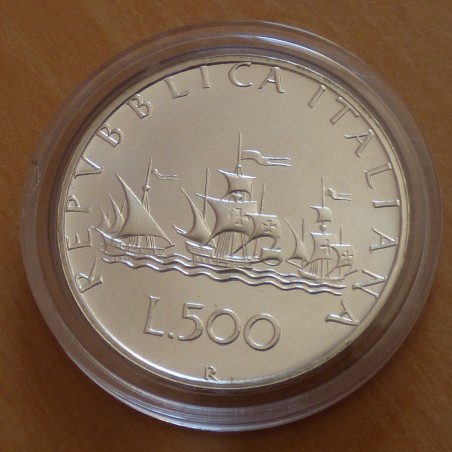 Italy 500 lira 1985 Columbus Ship silver 83.5% (11 g)