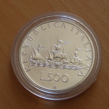 Italy 500 lira 1987 Columbus Ship silver 83.5% (11 g)