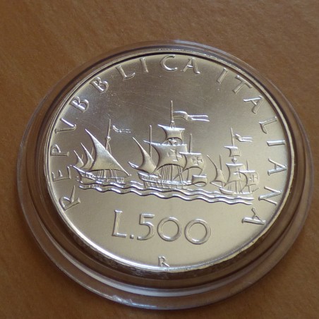 Italy 500 lira 1983 Columbus Ship silver 83.5% (11 g)