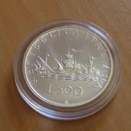 Italy 500 lira 1992 Columbus Ship silver 83.5% (11 g)
