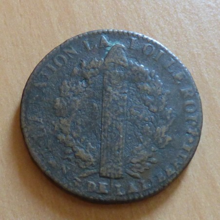 France 2 sols 1791 A au faisceau Louis XVI, métal de cloche (B+)