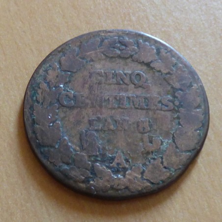 France 5 centimes Dupré An 8/5A Bronze (5 g) B