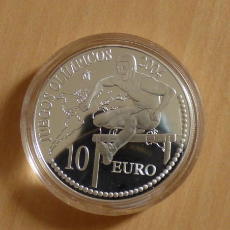 Spain 10 Euro 2004 Olympic Broad Jumper PROOF silver 92.5% (27g)
