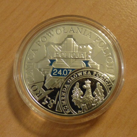 Poland 10 Zloty 2004 Police 85 years PROOF colored silver 92.5% (14.14 g)