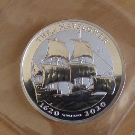 British Virgin Islands 1$ 2020 Mayflower silver 99.9% 1 oz