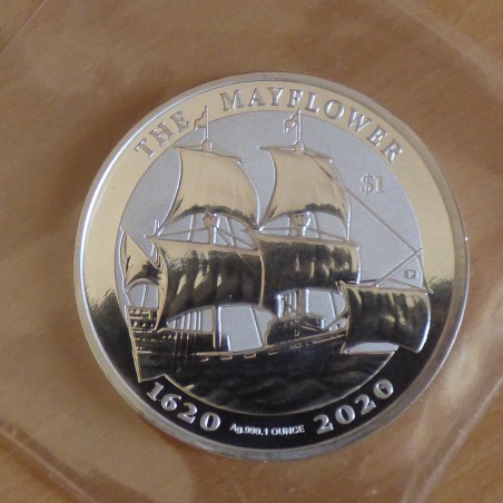 Iles Vierges Britannique 1$ 2020 Mayflower argent 99.9% 1 oz