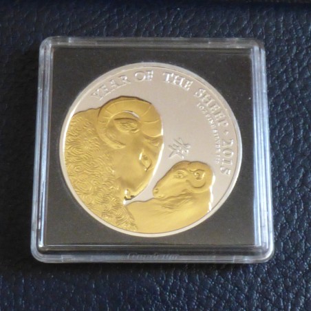 UK 2£ 2015 Année de la chèvre dorée en argent 99.9% 1oz