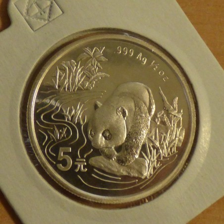 China 5 yuans Panda 1997 silver 99.9% 1/2 oz