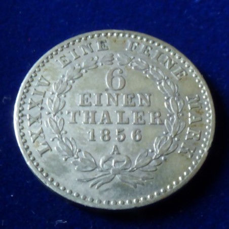 Allemagne 1/6 Thaler 1856-A Anhalt Bernbourg argent 52% (5.34 g) SUP