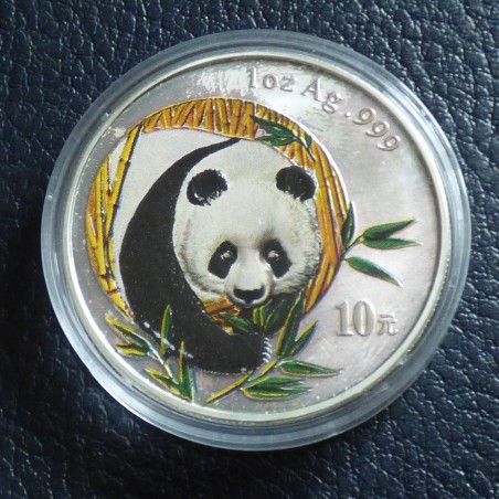 Chine 10 yuans Panda 2003 coloré argent 99.9% 1 oz