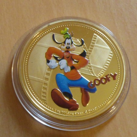 Médaille Disney Dingo colorée et plaquée (pas une vraie monnaie)