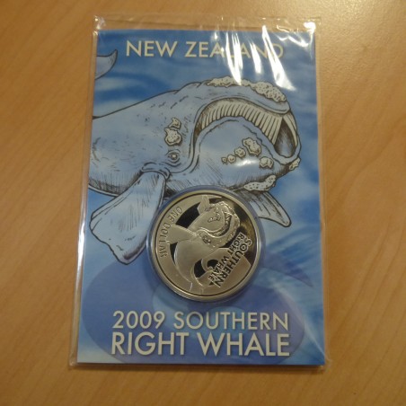 Nouvelle Zélande 1$ Baleine 2009 en argent 99.9% 1 oz sous Blister