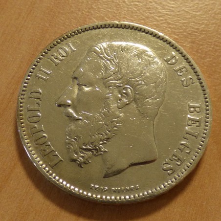 Belgique 5 francs 1873 Leopold II argent 90% (25 g) TTB+