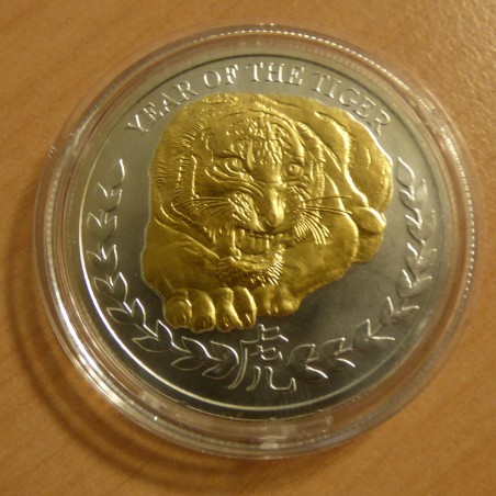 Somaliland 1000 schillings 2010 Tigre doré en argent 99.9%