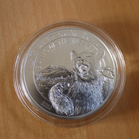 Ghana 5 Cedis 2020 Géant Ours des Cavernes argent 99.9% 1 oz