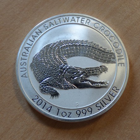 Australia 1$ Perth Saltwater Crocodile 2014 silver 99.9% 1 oz