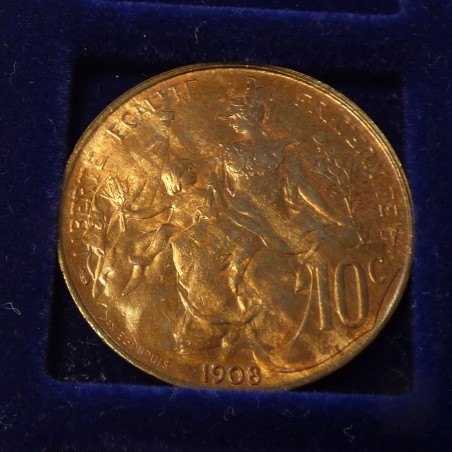 France 10 cens 1908 Bronze 10g (SUP, XF, VZ)