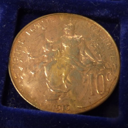 France 10 centimes 1916 Bronze 10g (SUP-, XF-, VZ-)
