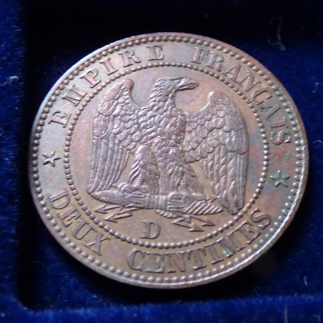 France 2 centimes 1857 Grand D petit Lion TTB+ Bronze (2g)