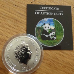 Niue 2$ Panda 2017 coloré...