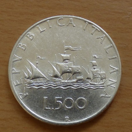 Italie 500 lires 1958 Caravelle Colomb en argent 83.5% (11 g)