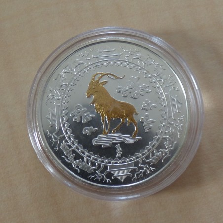 Mongolie 500 Togrog 2003 Chèvre doré en argent 99.9% 1 oz