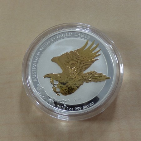 Australie 1$ Wedge Tail Eagle 2015 doré en argent 99.9% 1 oz