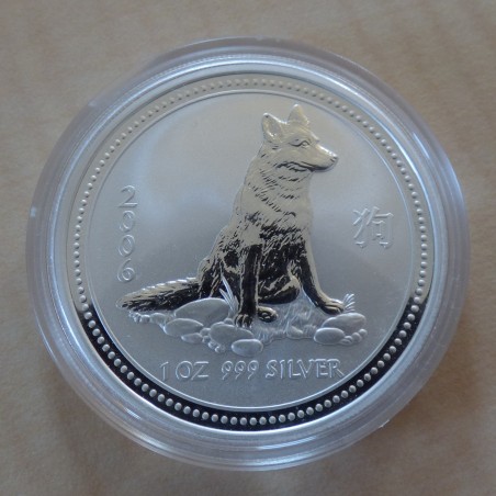 Australie 1$ Lunar 1 Année du chien 2006 argent 99.9% 1 oz