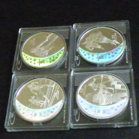 Lot de 4 * Canada 25$ Vancouver Olympique 2010 Hologramme PROOF argent 92.5% (4*27.8g)