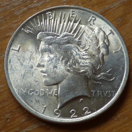 US 1$ Peace dollar 1922 silver 90% (26.7g) EF+/VZ+