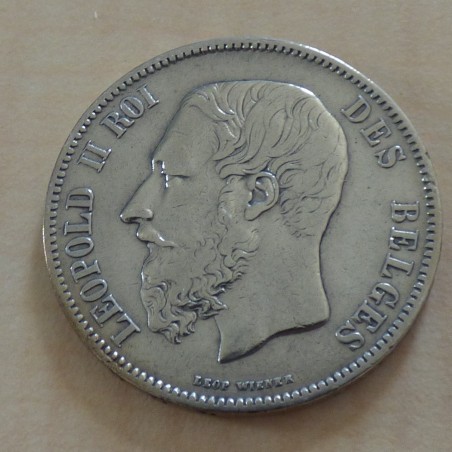 Belgique 5 francs 1869 Leopold II argent 90% (25 g) TTB