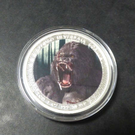 Congo 5000 CFA Gorilla Silverback 2015 colored silver 99.9% 1 oz