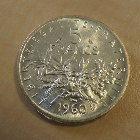 France 5 Francs Semeuse 1960 MS/FSTGL silver 83.5% (12 g)
