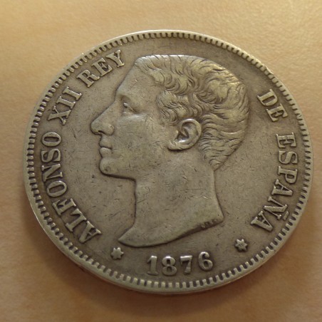 Espagne 5 pesetas 1878 (78) EM-M en argent 90% (25g) TB+