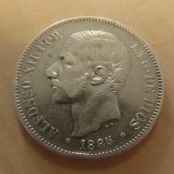 Espagne 5 pesetas 1885 (87)...