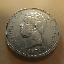 Espagne 5 pesetas 1871 (74)...