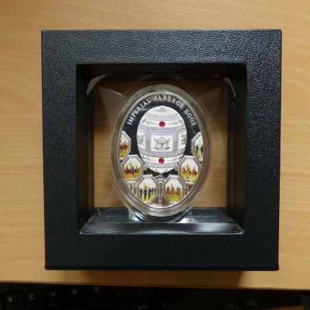Niue 2$ 2012 Fabergé Egg 1812 War PROOF colored silver 92.5% (56.56 g)