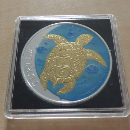 Niue 2$ Tortue colorée 2015 argent 99.9% 1 oz