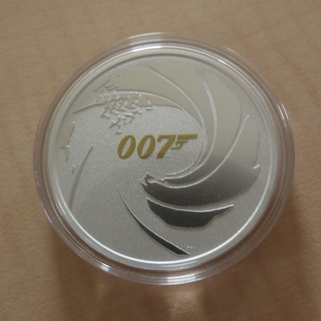 Tuvalu 1$ 2021 James Bond 007 doré argent 99.99% 1 oz
