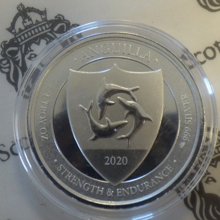 Caraïbes Orientales 2$ 2020 Anguilla Coat of Arms en argent 99.9% 1 oz