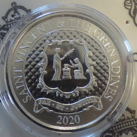 Eastern Carribean 2$ 2020 Pax et Justitia St Vincent & Grenadines silver 99.9% 1 oz
