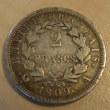 France 2 francs 1809 A silver 90% 10g F+ / s+